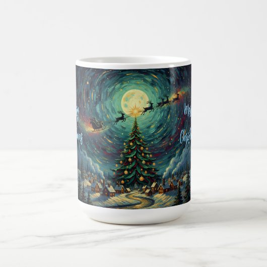Van Gogh Style Christmas Coffee Mug Santa Sleigh コーヒーマグカップ (中央)