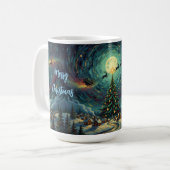 Van Gogh Style Christmas Coffee Mug Santa Sleigh コーヒーマグカップ (正面左)