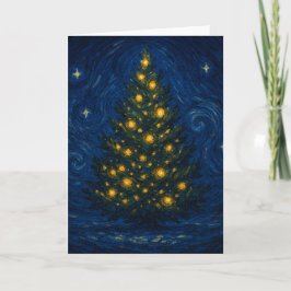 Van Gogh-style Christmas Tree Greeting Card シーズンカード