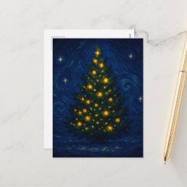 Van Gogh-style Christmas Tree Postcard シーズンポストカード
