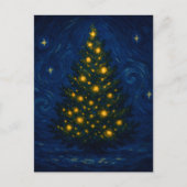 Van Gogh-style Christmas Tree Postcard シーズンポストカード (正面)