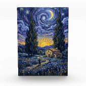 Van Gogh Style Cypress Dusk Midnight Starry Night  フォトブロック (正面)