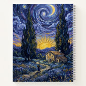 Van Gogh Style Cypress Dusk Starry Night Art  ノートブック (裏面)