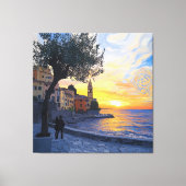 Van Gogh Style Ligurian Sunset – Stretch Canvas キャンバスプリント (正面)