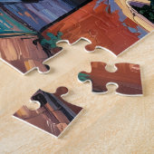 Van Gogh Style Santa Fe Travel Art with Adobe Home ジグソーパズル (側面)