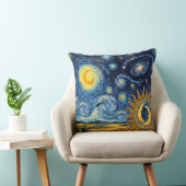 Van Gogh Style Starry Harvest Golden Wheat Field クッション (椅子)