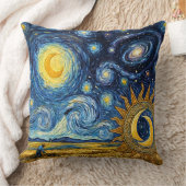 Van Gogh Style Starry Harvest Golden Wheat Field クッション (ブランケット)