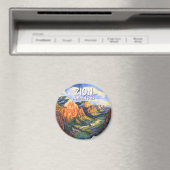 Van Gogh Style Zion National Park Angels Landing マグネット (インサイチュ (食洗機))