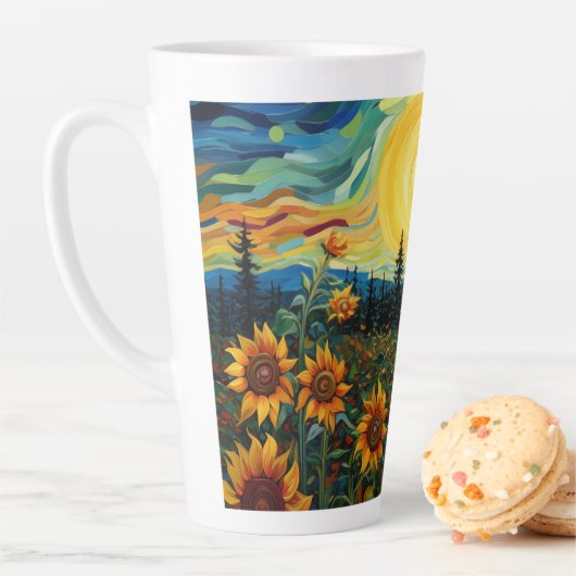  Van Gogh Sunflowers Painting カフェラテマグ (インサイチュ)
