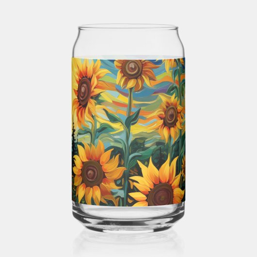  Van Gogh Sunflowers Painting ガラス缶 (裏面)