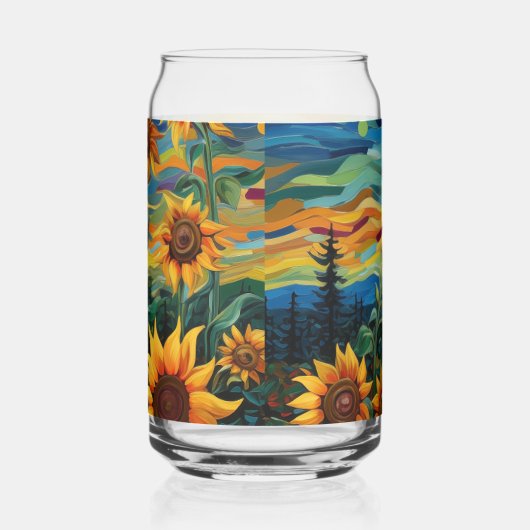  Van Gogh Sunflowers Painting ガラス缶 (右)