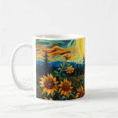  Van Gogh Sunflowers Painting コーヒーマグカップ (左)