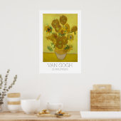 Van Gogh Sunflowers Print Impressionist Fine Art ポスター (キッチン)