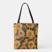 Van Gogh Sunflowers Yellow Black Monogram  トートバッグ (裏面)