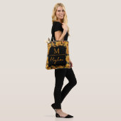 Van Gogh Sunflowers Yellow Black Monogram  トートバッグ (モデル)