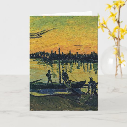 Van Gogh Sunset Arles - Vibrant Yellow River カード (黄色い花)