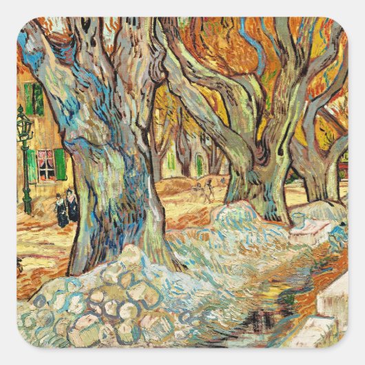 Van Gogh - The Large Plane Trees スクエアシール (正面)
