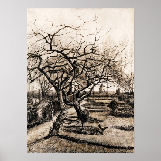 Van Gogh - The Parsonage Garden Nuenen In Winter ポスター (正面)