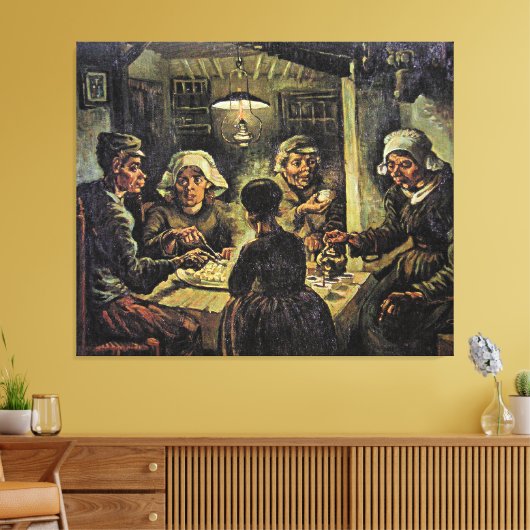 Van Gogh - The Potato Eaters キャンバスプリント (インサイチュ (リビング))