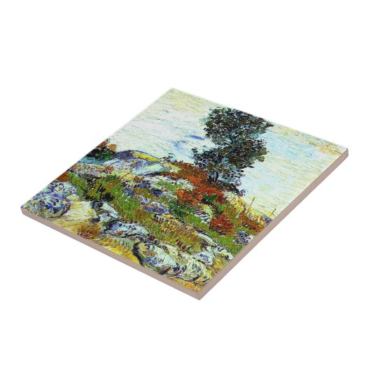 Van Gogh - The Rocks with Oak Tree, fine art タイル (側面)