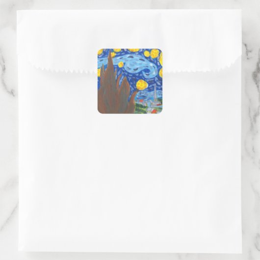 Van Gogh, The Starry Night Stickers スクエアシール (バッグ)