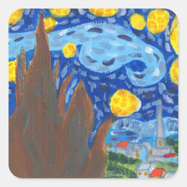 Van Gogh, The Starry Night Stickers スクエアシール