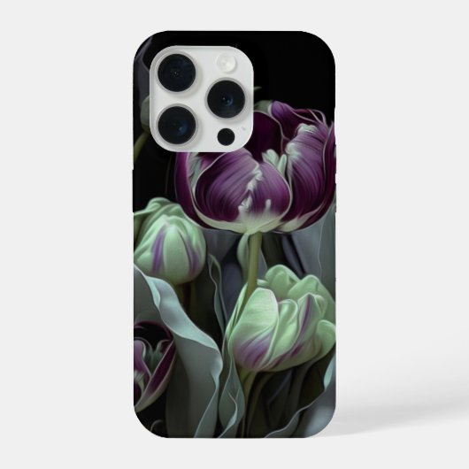 Van Gogh Tulips, Deep purple fanciful garden iPhoneケース (裏面)