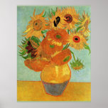 Van Gogh - Twelve Sunflowers ポスター<br><div class="desc">Vincent van Gogh's famous painting,  Still Life Vase with Twelve Sunflowers.</div>