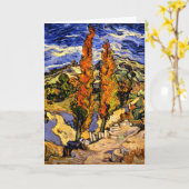 Van Gogh - Two Poplars on a Hill, 1889 カード (黄色い花)