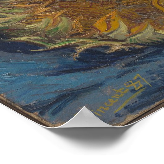 Van Gogh Two Sunflowers Original Art Masterpiece  ポスター (角)