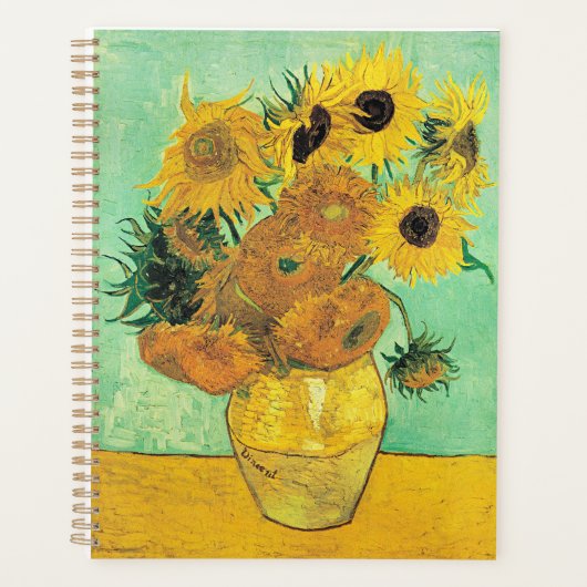 Van Gogh - Vase with 12 Sunflowers プランナー手帳 (正面)