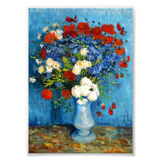 Van Gogh Vase with Cornflowers and Poppies フォトプリント (正面)
