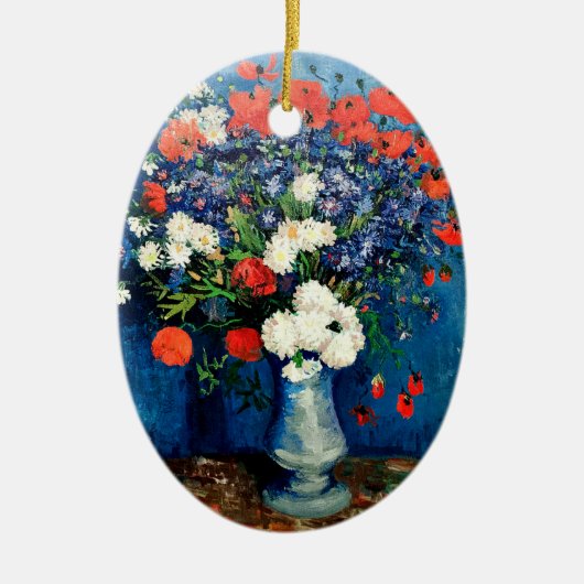 Van Gogh - Vase with Poppies, セラミックオーナメント (正面)