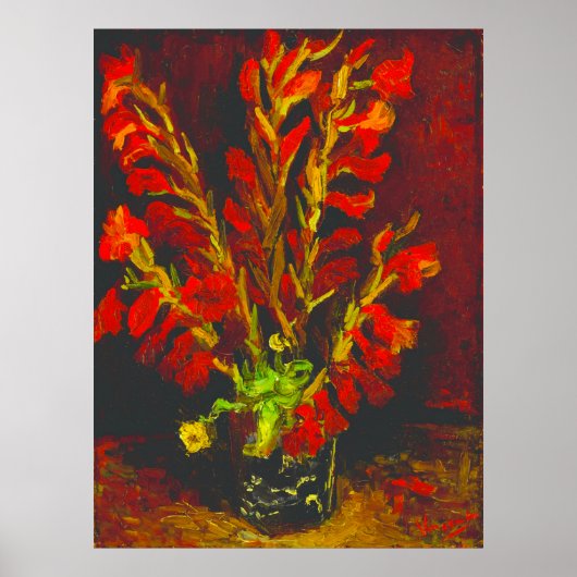 Van Gogh Vase with Red Gladioli ポスター (正面)
