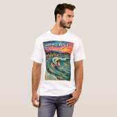 Van Gogh Venice Beach Surf California Retro Travel Tシャツ (正面フル)