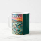 Van Gogh Venice Beach Surfing California Retro コーヒーマグカップ (正面左)