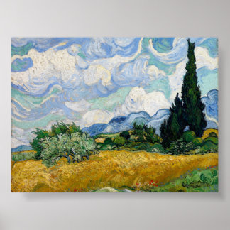 Van Gogh Wheat Field with Cypresses ポスター