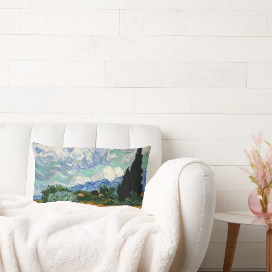 Van Gogh - Wheatfield with Cypress Tree ランバークッション (ソファ)