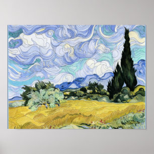 Van Gogh - Wheatfield with cypresses ポスター