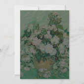 Van Gogh White Rose Flowers Floral Wedding 招待状 (裏面)