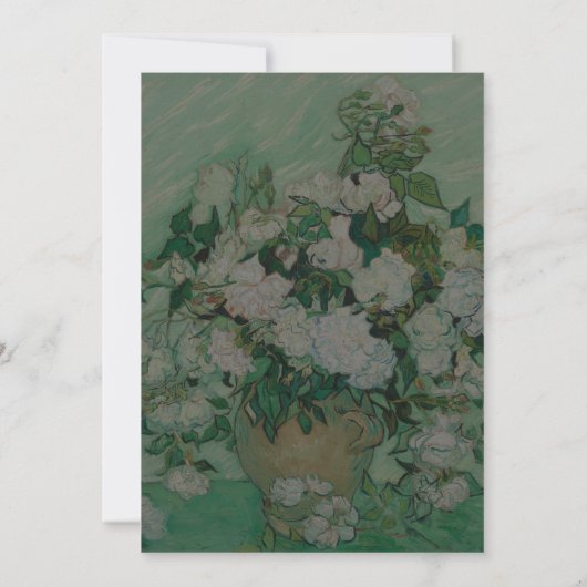Van Gogh White Rose Flowers Floral Wedding 招待状 (裏面)