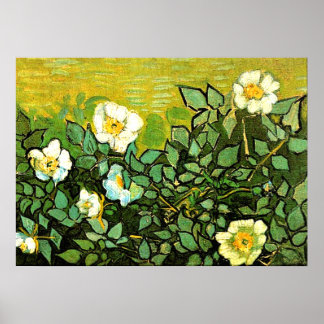 Van Gogh - Wild Roses, Van Gogh floral painting ポスター