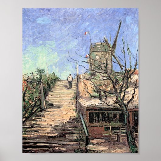 Van Gogh Windmill on Montmartre ポスター (正面)