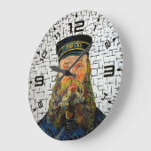 Van Gogh x Mondrian Art Fusion Wall Clock ラージ壁時計 (傾斜)