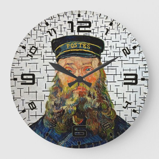 Van Gogh x Mondrian Art Fusion Wall Clock ラージ壁時計 (正面)