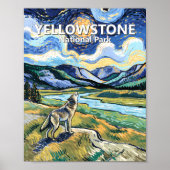 Van Gogh Yellowstone National Park Wolf Howling ポスター (正面)