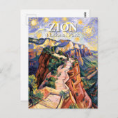 Van Gogh Zion Angels Landing Hiking Trail Custom ポストカード (正面/裏面)