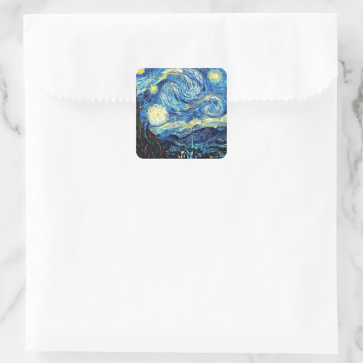 Van Gogh's famous painting, Starry Night スクエアシール (バッグ)