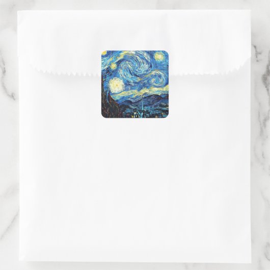 Van Gogh's famous painting, Starry Night スクエアシール (バッグ)