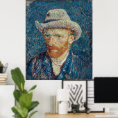 Van Gogh's Self-Portrait with Grey Felt Hat ポスター (ホームオフィス)